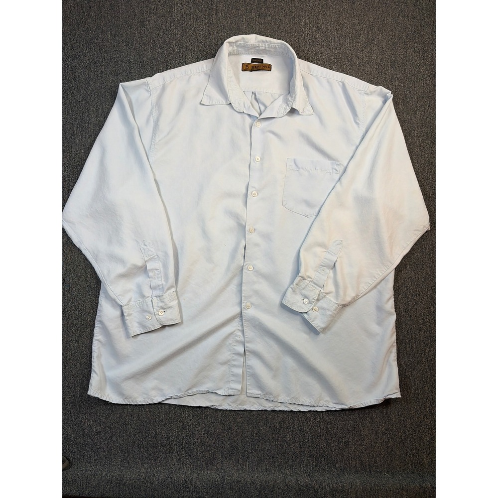 Bruno Sueded Shirt Mens Large Light Blue‎ Long Sleeve Button Down Designed Italy